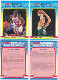 1988/89 Fleer Basketball Stickers Complete Set (11) - All Upside-Down Backs